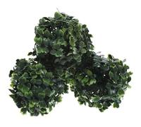 VOSAREA 4 Pcs Hanging Faux Grass Balls Pendant Green Artificial Topiary Balls for Home and Shopping Mall Decor Silk Flower and Plastic Material with Realistic Lifelike Shape