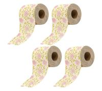 VOSAREA 4 Rolls Rose Print Toilet Paper Roll Bamboo Pulp Creative Floral Pattern Soft Safe Bathroom Essential for Holiday Season