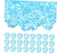 VOSAREA 450pcs Acrylic Fake Ice Cubes for Decorations Reusable Simulation Ice Cubes Crystal for Diy Photo Props Lake Blue Color
