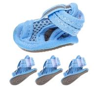 VOSAREA 4pcs Breathable Anti-slip Dog Shoes Mesh Cotton Pet Sandals for Dogs, Protect Paws from Hot Pavement, Easy to Clean, for Summer and Deck Use