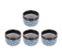 VOSAREA 4pcs Ceramic Saki Glasses Set for Home Use Japanese Sake Cup 35ml Capacity Microwave Safe Rice Wine Cup Suitable for Hot Water