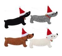VOSAREA 4Pcs Christmas Dachshund Hanging Ornament Christmas Tree Pendant Decoration Xmas Holiday Party Supplies for Indoor Home Window Xmas Tree