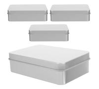 VOSAREA 4pcs Iron Dice Container Tin Box with Foams Liner Lightweight Metal Dice Case Multi-Purpose Storage Easy to Open and Close for Game Accessories