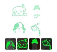 VOSAREA 4pcs Luminous Wall Sticker Wall Art Decals 3.9x3.9inch PVC Easy to Apply Light Green Glow Decorative Switch Stickers for Bedroom Switch Decoration