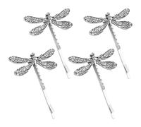 VOSAREA 4pcs Metal Dragonfly Hair Clip Vintage Dragonfly Hairpin Alloy Practical Creating Different Hairstyles for Women and Elegant Rural Style Holiday Gatherings Accessory