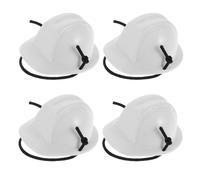 VOSAREA 4pcs Mini Pet Safety Helmet Mini Pet Hard Hat Plastic Construction Helmet with Spring Rope Connection White for Social Media Posts Outdoor Adventure for Cats