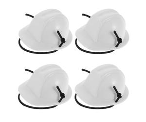 VOSAREA 4pcs Mini Pet Safety Helmet Mini Pet Hard Hat Plastic Construction Helmet with Spring Rope Connection White for Social Media Posts Outdoor Adventure for Cats