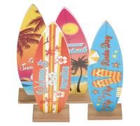 VOSAREA 4Pcs Miniature Surfboard Table Sign Nautical Decorations for Home Coastal Decor for Tabletop Ornament for Mediterranean Style Decor and Photo Props