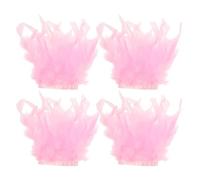 VOSAREA 4pcs Nail Photography Props Organza Feathered Lightweight Fake Cuff Sleeve Decorative Design for Social Media Salon Display Creative Showcases