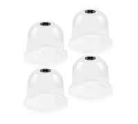 VOSAREA 4pcs Reusable Plastic Plant Protector Cloches with Airflow Control for Garden Seedling Nursery, Frost Protection Dome Covers for Growing Vegetables and Plants