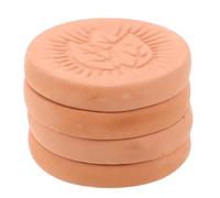 VOSAREA 4pcs Round Terracotta Bread Warmer Set - Food Storage Insulation Discs for Pastry, Tortilla Sourdough Humidity Keeper - Kitchen Bread Basket Heat Retainer