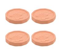 VOSAREA 4pcs Round Terracotta Bread Warmer Set for Kitchen Use and Thanksgiving Porous Stoneware Food Humidifier Prevents Bread Drying and Provides Efficient Warming