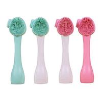 VOSAREA 4pcs Silicone Face Exfoliator Brush with Stand-up Handle for Deep Pore Cleansing and Face Washing, Soft Skin Care Brush to Promote and Remove Makeup