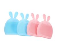 VOSAREA 4pcs Silicone Facial Cleansing Brush Set Comfortable Face Massage Function, Small Size for Delicate and Dry Skin, for Gentle Daily Skincare