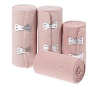 VOSAREA 4pcs Spandex Wrap with Extra Metal Clips for Injury Binding and Ankle Support, Reusable Compression Wrap Suitable for Sports and First Aid Use
