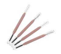 VOSAREA 4pcs Stainless Steel Mascara Brush and Eyelash Comb with Protective Cover Lash Separator Tool for Precise Eyebrow Grooming and Makeup Application Portable Beauty Wand