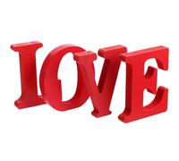 VOSAREA 4pcs Valentine Wooden Love Letters Ornament Red DIY Embellishment Wedding Table Decoration Romantic Home Centerpiece Party Decor
