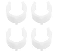 VOSAREA 4pcs White Plastic Curtain Rod Brackets with Anti-Slip U-Shaped Design for 26-28mm Rods, Sturdy and Easy Installation Window Hanging Clips for Shower and Window Decorations