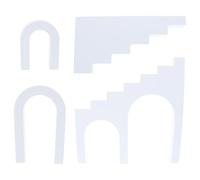 VOSAREA 4pcs White Trapezoid 3d Photography Props Set, Background Foam Craft for Product Display and Photo Shoot, Desktop Photo Booth Accessories for Engagement and Makeup Sessions