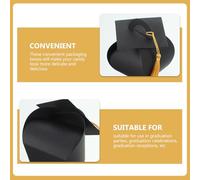 VOSAREA 50pcs Graduation Period Cap-shaped Candy Boxes with Tassel Black Paper Graduation Candy Packing Box Easy Carry and Flat Bottom