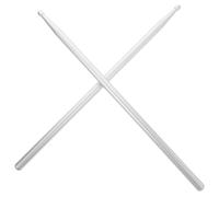 VOSAREA 5A Metal Drumsticks for Drum Set, Aluminum Alloy Practice Drumsticks Silver Pair, Weighted Percussion Instrument Accessory for Basic Skill Training