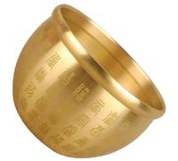 VOSAREA 5cm Brass Fortune Bowl Small Chinese Treasure Basin Feng Shui Wealth Offering Bowl Tabletop Decoration for Home Office