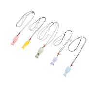 VOSAREA 5pcs Ceramic Fish Whistles, Portable Handmade Pendant Whistles with Lanyard, Cute Mini Fish Shape, Easy Identification for Preschool Activities and Musical Instrument Experiences