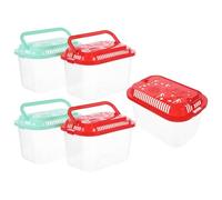VOSAREA 5pcs Fish Tank Transfer Container Portable Aquarium Fish Transport Box with Crystal View Sturdy Plastic Rectangular Design for Aquarium Transfer and Trips