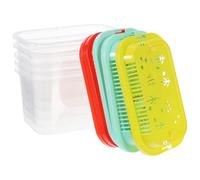 VOSAREA 5pcs Fish Transport Tank Travel Container Lightweight Sturdy Plastic Aquarium with Crystal View Modern Stylish Design 5.3x3.4x2.8in for Home and Travel Use Suitable for Hamsters