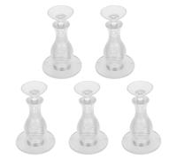 VOSAREA 5pcs PVC Adhesive Door Stop with Holder Anti-Collision Wall Protector Pads for Home and Office Quiet Soft Material Space-Saving Design and Easy to Clean Safety Door Stoppers