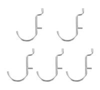 VOSAREA 5pcs Stainless Steel U Shape Pegboard Hook for Grid Wall Organizing | Hanging Tools Heavy Duty, Silver Hook Space Saving, for Sports Equipment and Extension Cables