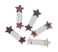 VOSAREA 5pcs Star Hair Comb Hair Pins Decorative Plastic Versatile Stylish Easy to Use Leaves No Marks for Everyday Use and Special Events