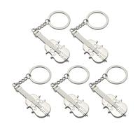 VOSAREA 5pcs Violin Key Rings Zinc Alloy Keychain Set Creative Musical Instrument Design for Holiday and Backpack Decoration with Unique Artistic Style to Store Keys and Reduce Loss