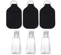 VOSAREA 6pcs 30ml Refillable Perfume Bottles Portable Black Neoprene Bottle Covers, Lightweight Travel Toiletries Storage Kit for Easy Cosmetic and Fragrance Protection