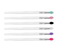 VOSAREA 6pcs Big Sequined Eyeshadow Brush Set Lightweight Silicone and Ps Material for Precise Application, for Travel on The Go Makeup Color