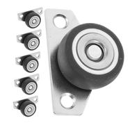 VOSAREA 6pcs Directional Casters Caster Wheels Small Side Mount Door Rollers Sliding Door Cabinet Rollers Replacement Tpr Black