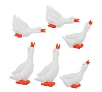 VOSAREA 6pcs Miniature Goose Resin Figurines Cute Desktop Animal Decor for Home Garden Lawn Charming Goose Statues for Scene Layouts Creative and Design