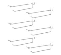 VOSAREA 6pcs Pegboard Shelf Hook Metal Board Hook Iron Silver for Goods and Tools, Factory and Supermarket Shelves, Hanging Price and Item Display