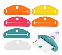 VOSAREA 6pcs Pigment Sauce Tube Squeezer Toothpaste Tube Clips Manual Toothpaste Dispenser Face Wash Squeezer Plastic Material Fun and Vibrant Stylish Design Easy Operation Reduce Waste