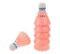 VOSAREA 6pcs Pink Plastic Badminton Shuttlecocks Set Lightweight Windproof Training Shuttlecocks Compatible with Rackets for Backyard Game and Daily Practice