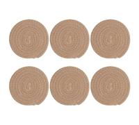 VOSAREA 6pcs round Cotton and Polyester Drink Coasters Handmade Woven Placemats with Absorbent and Dishwasher Safe Features for Kitchen and Home Table Protection