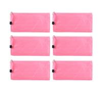VOSAREA 6pcs Sanitary Napkin Storage Bag Set with Zipper Closure, Pink Oxford Cloth Material, Portable Pouch for Period Pads and Small Item Storage, for Travel and Daily Use
