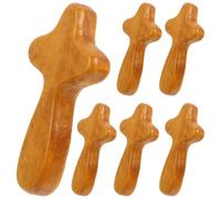 VOSAREA 6pcs Wooden Cross Decorations, Light Brown Handcrafted Christian Cross Crafts for Home Desktop Ornaments, Catholicism Religious Décor Suitable for Prayer and Holiday Display