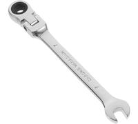 VOSAREA 7mm Dual Heads Ratchet 180 Degree Flexible Pivoting Head Adjustable Combination Dicephalous Wrench Spanner (Silver)