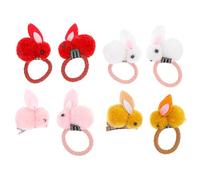 VOSAREA 8pcs Bunny Hair Clip Set with Felt and Iron Material, Coordinated Colour Matching and Fix Ponytail Features, for Everyday Morning Routine Or Easter Party Hair Accessories