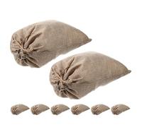 VOSAREA 8pcs Reusable Vegetable Burlap Bags with Drawstring, Breathable Fabric Root Vegetable Storage Pouch for Sorting and Arranging Small Objects, Suitable for Outdoor and Home Use