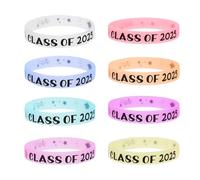 VOSAREA 8pcs Silicone Graduation Souvenir Wristbands with Glow the Dark Feature for Graduation Season Parties and Ceremonies Inspirational Memorabilia Bracelets for Students