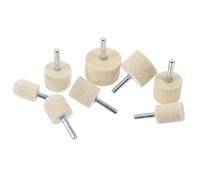VOSAREA 8pcs Wool Felt Buffing Wheel Set for Manicuring and Pedicure, Metal Shank Polishing Wheel Kit with Beige Felt Pads, Convenient Use and Shine Nail Surface