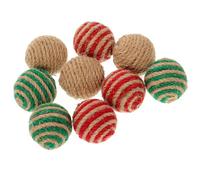 VOSAREA 9pcs Interactive Cat Rope Ball for Kitten and Cat, Funny and Sturdy Hemp Rope Material, for Pet Entertainment and Training Sessions Color