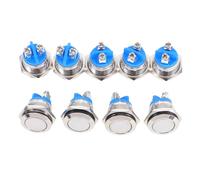 VOSAREA 9pcs Metal Push Button Starter Switch Momentary Flat Head Screw Terminal Self Reset for Emergency Start Compact Industrial Control Panel Compatible